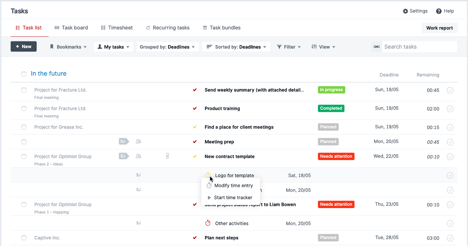 Scoro Time Tracking