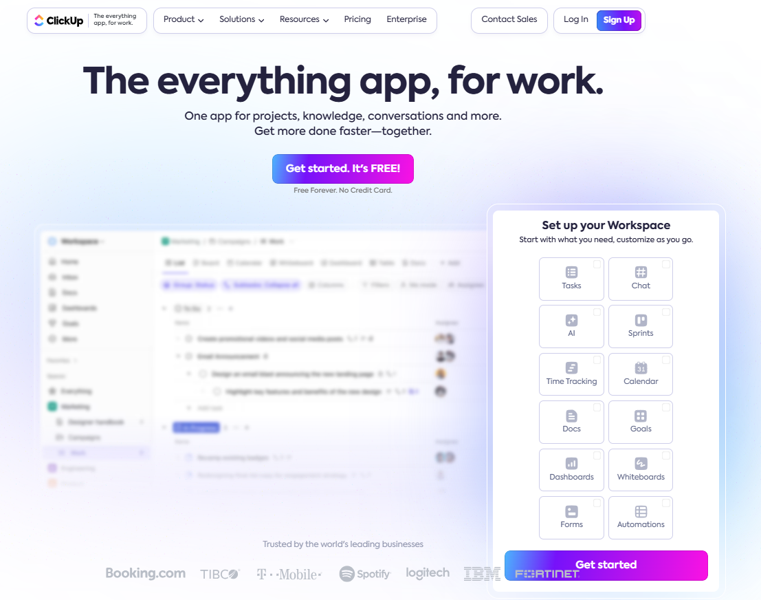 ClickUp Homepage