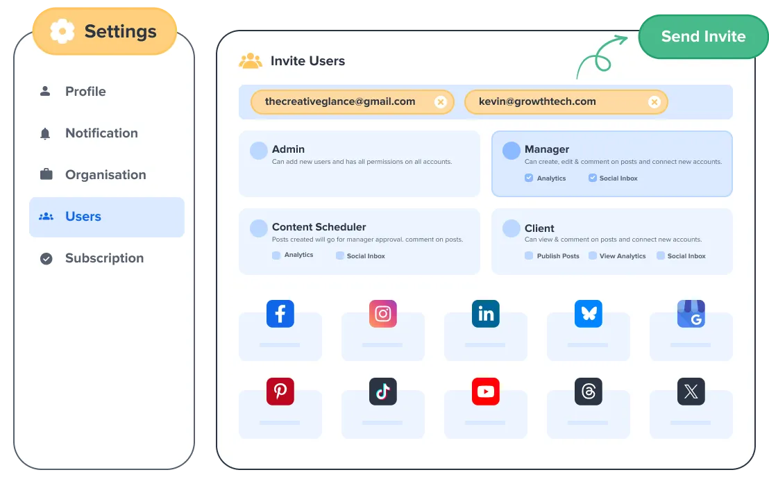 SocialPilot Multi-User Collaboration