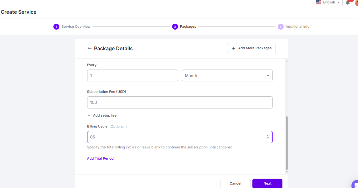 Agency handy package details
