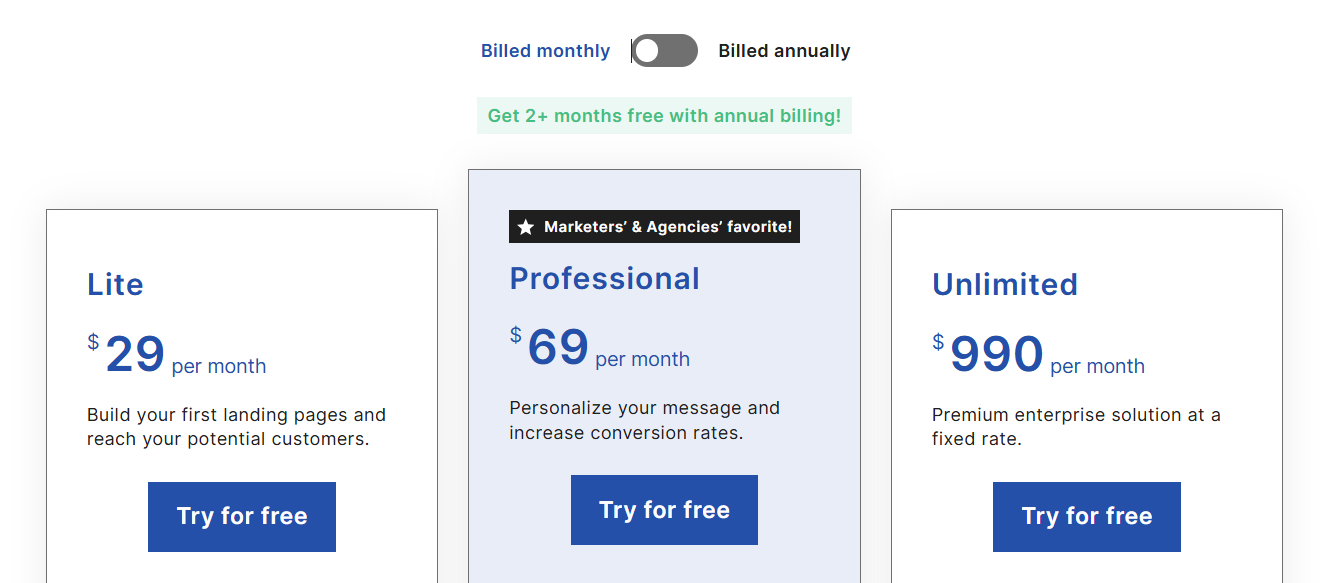 Landingi Pricing