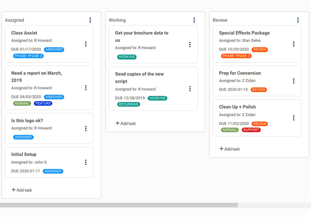 SuiteDash Kanban