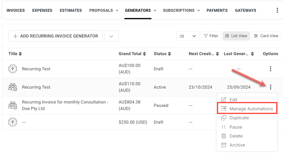 SuiteDash Recurring Billing and Invoicing