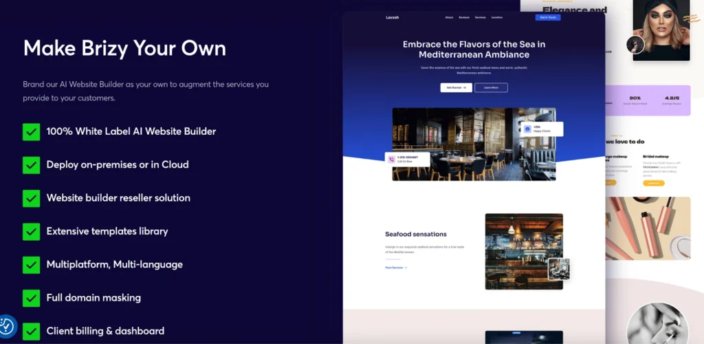 Fully White Labeled AI Website Builder