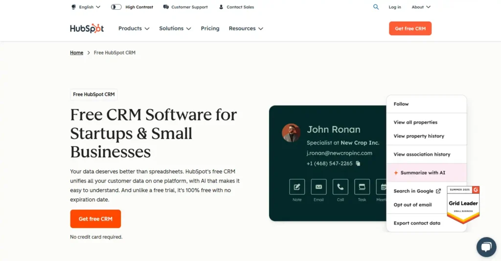 Hubspot Homepage