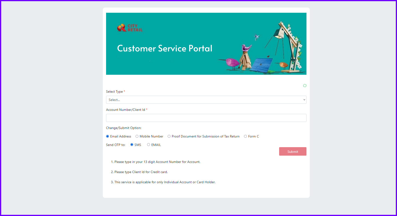 Citibanks Customer Portal