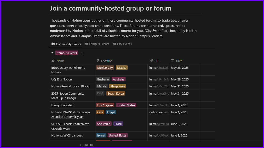 Notions Community Forum